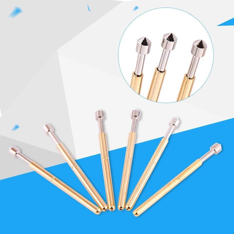 Просадочный контактный зонд Pogo Pin с номинальным током 3A 50mΩ Сопротивление и 2,5 мм удар для тестирования ПКБ