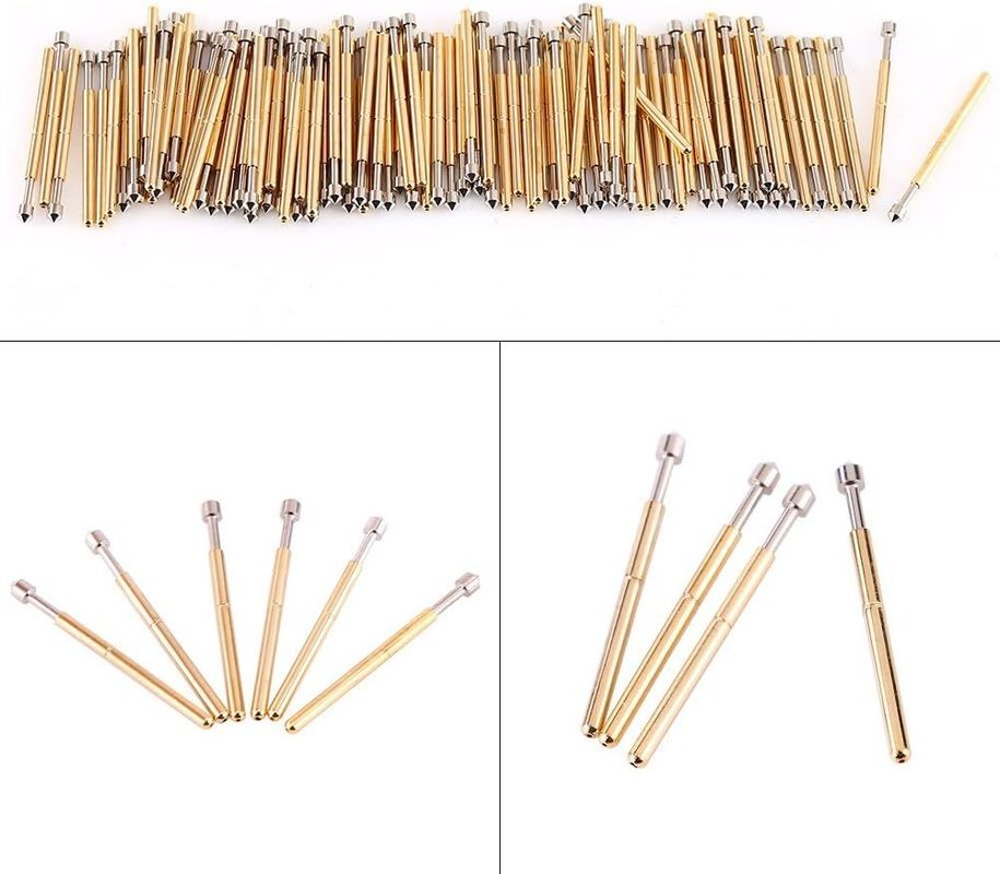 Просадочный контактный зонд Pogo Pin с номинальным током 3A 50mΩ Сопротивление и 2,5 мм удар для тестирования ПКБ