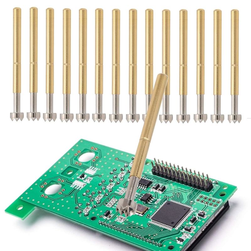 2.36mm Spring Test Probe with 9 Claws and 100 Pcs Brass Barrel Spring Loaded Test Pin for Industrial Testing