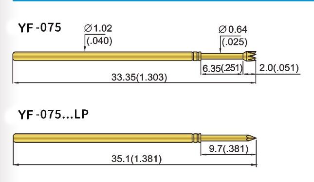 Высокопроводящая прочная латунная пружинная контактная игла для прецизионного тестирования в приложениях ICT