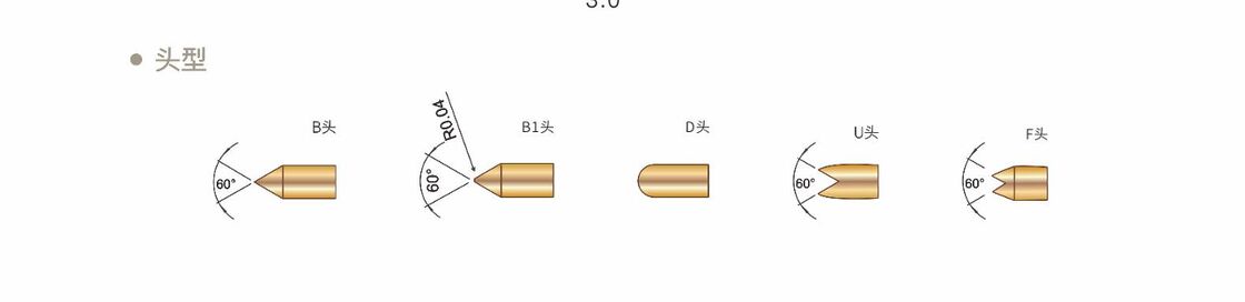 Золотопокрытый пружинный испытательный зонд с номинальным током 2A и индивидуальными размерами для точного тестирования