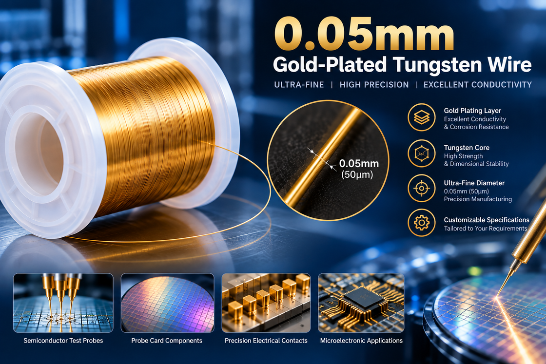 0.05mm Gold-Plated Tungsten Wire (50μm) | Ultra-Fine Precision Wire – Sichuan Winner